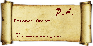 Patonai Andor névjegykártya
