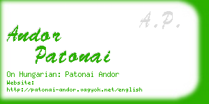 andor patonai business card